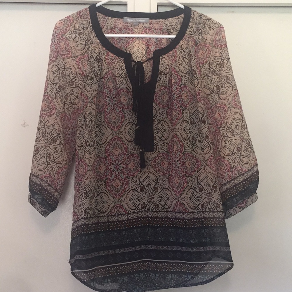 Daniel Rainn 3/4 placket blouse with cami